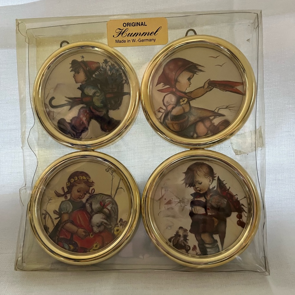 Vintage M. J. Hummel Miniature Set 4 Pictures Made W. Germany Ars Edition